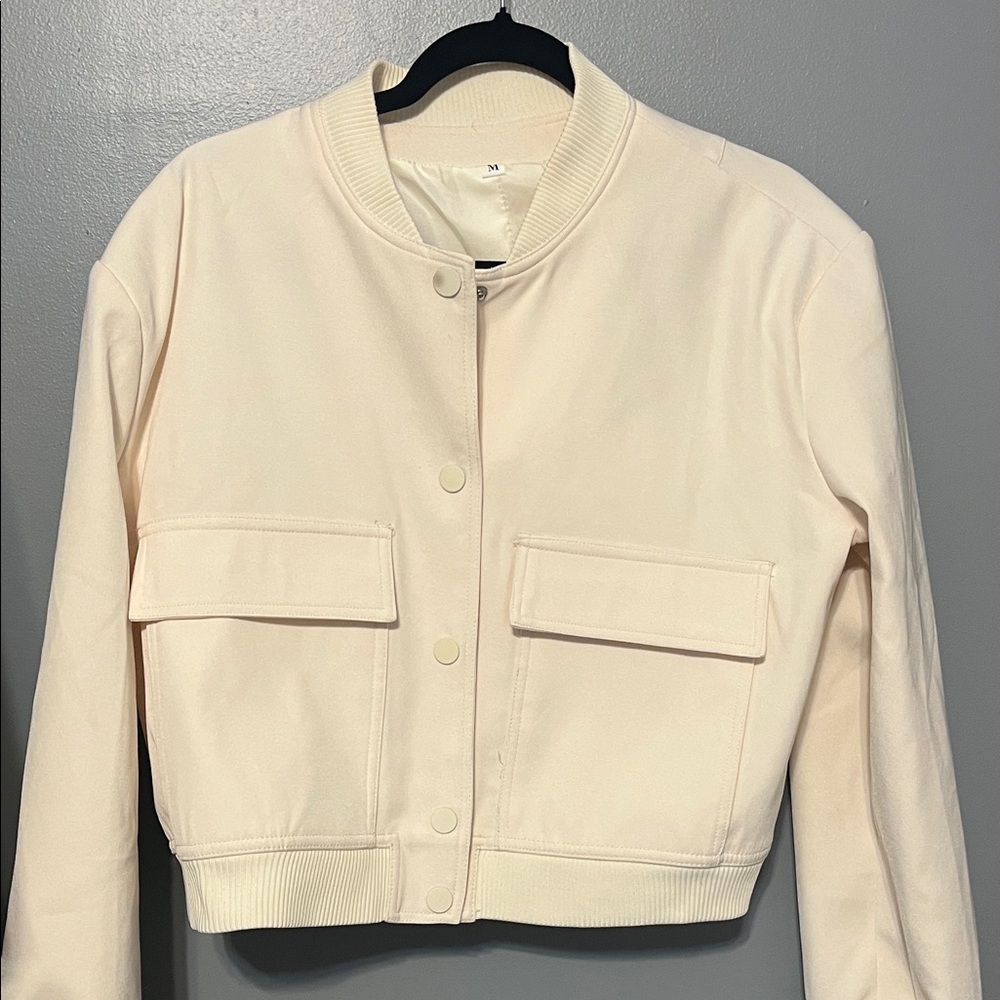 Women's Cream Bomber Jacket